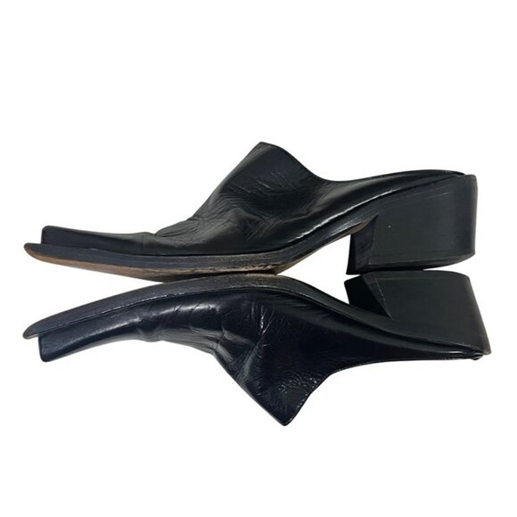 Kenneth Cole women's shoes 35 US 5 black leather slip on pointy toe block heel - Picture 8 of 8